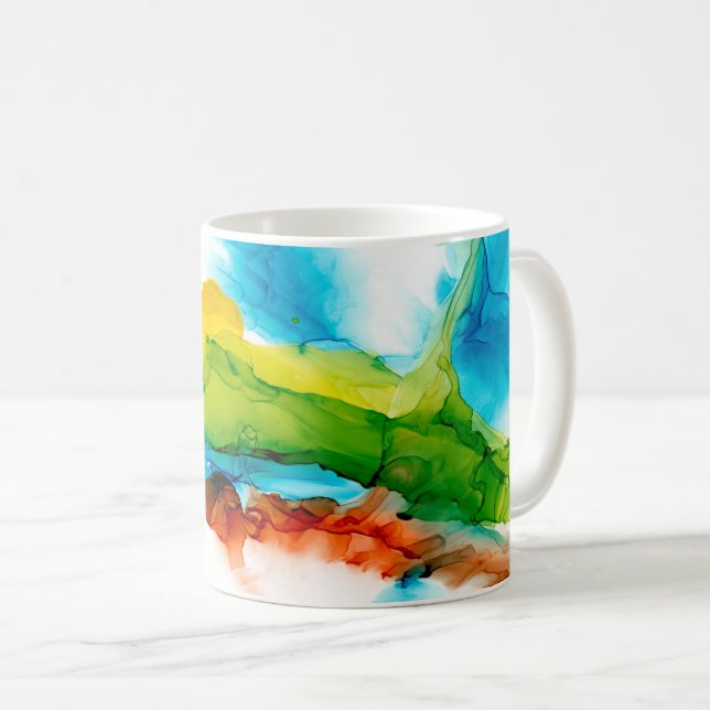 Primary Plume - Watercolors Coffee Mug (Front Right)