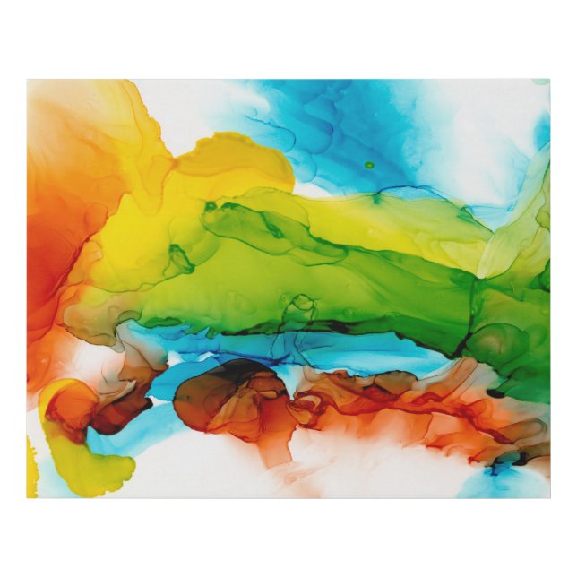 Primary Plume - Watercolors Faux Canvas Print (Front)