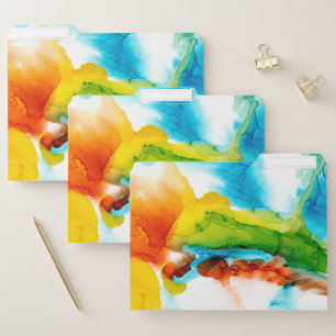 Primary Plume - Watercolors File Folder