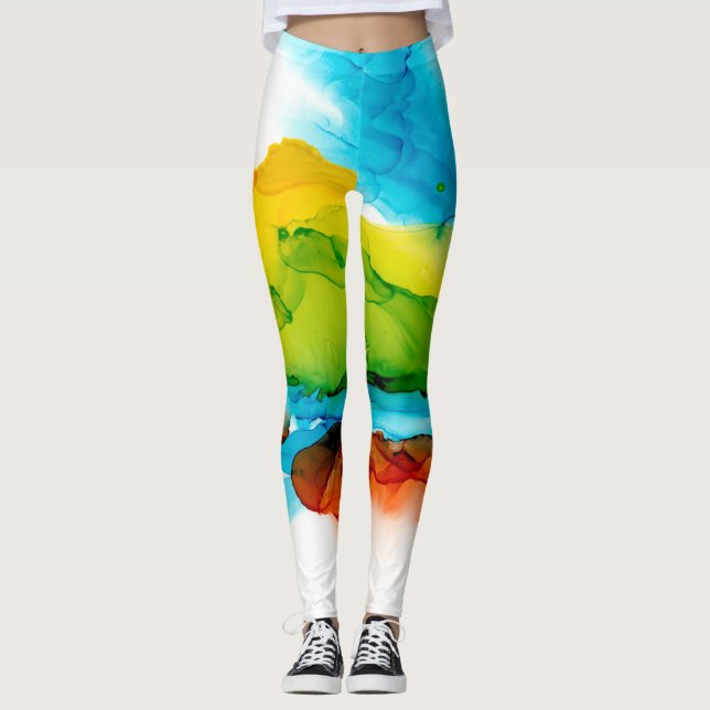 Primary Plume - Watercolors Leggings (Front)