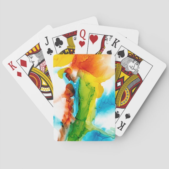 Primary Plume - Watercolors Poker Cards (Back)