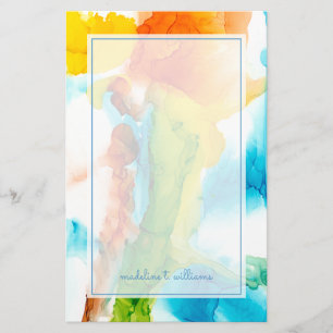 Primary Plume - Watercolors Stationery