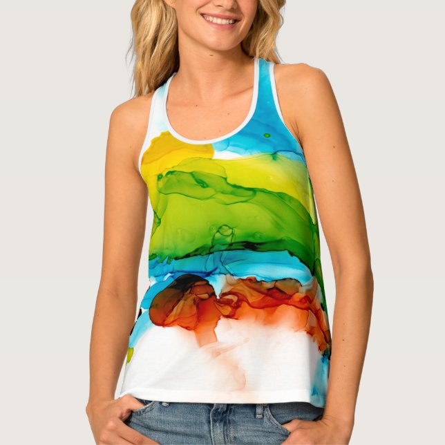 Primary Plume - Watercolors Tank Top (Front)