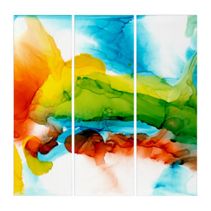 Primary Plume - Watercolors Triptych