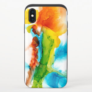 Primary Plume - Watercolors iPhone X Slider Case