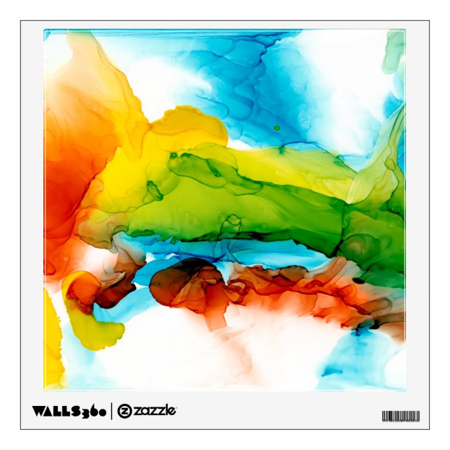 Primary Plume - Watercolors Wall Decal (Front)