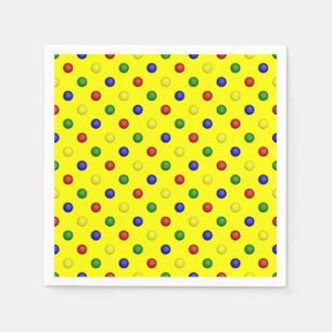 Primary Polka Dots-Yellow Paper Napkins