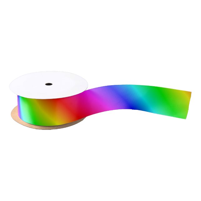 Primary Rainbow Gradient Satin Ribbon (Spool)