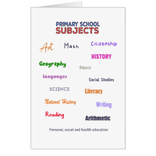 Primary School Subjects Card