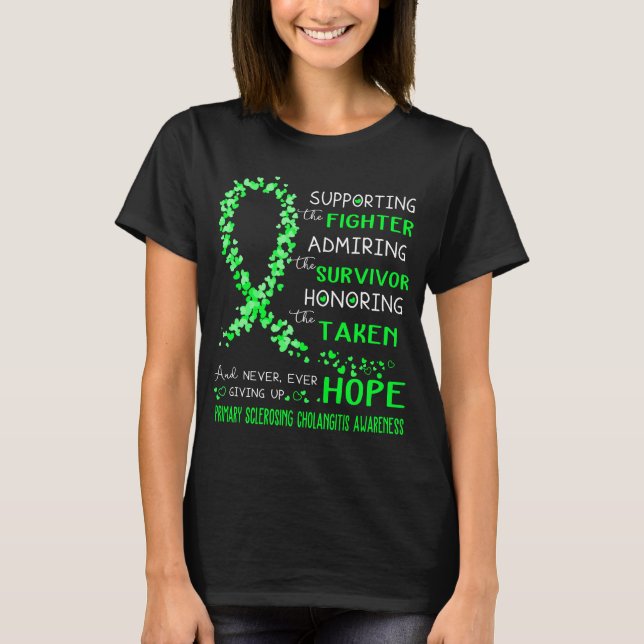 Primary Sclerosing Cholangitis Warrior Supporting  T-Shirt (Front)
