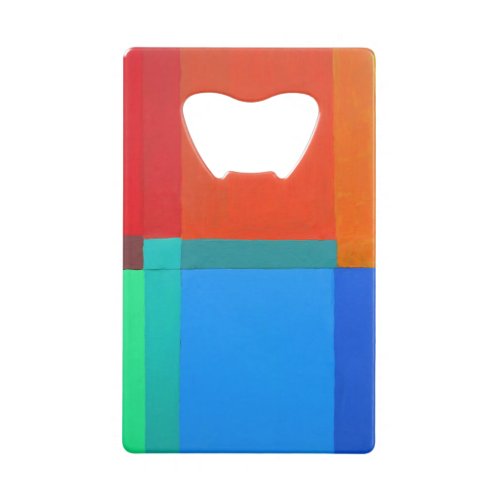 Primary Secondary Tertiary Color Abstract Design Credit Card Bottle Opener