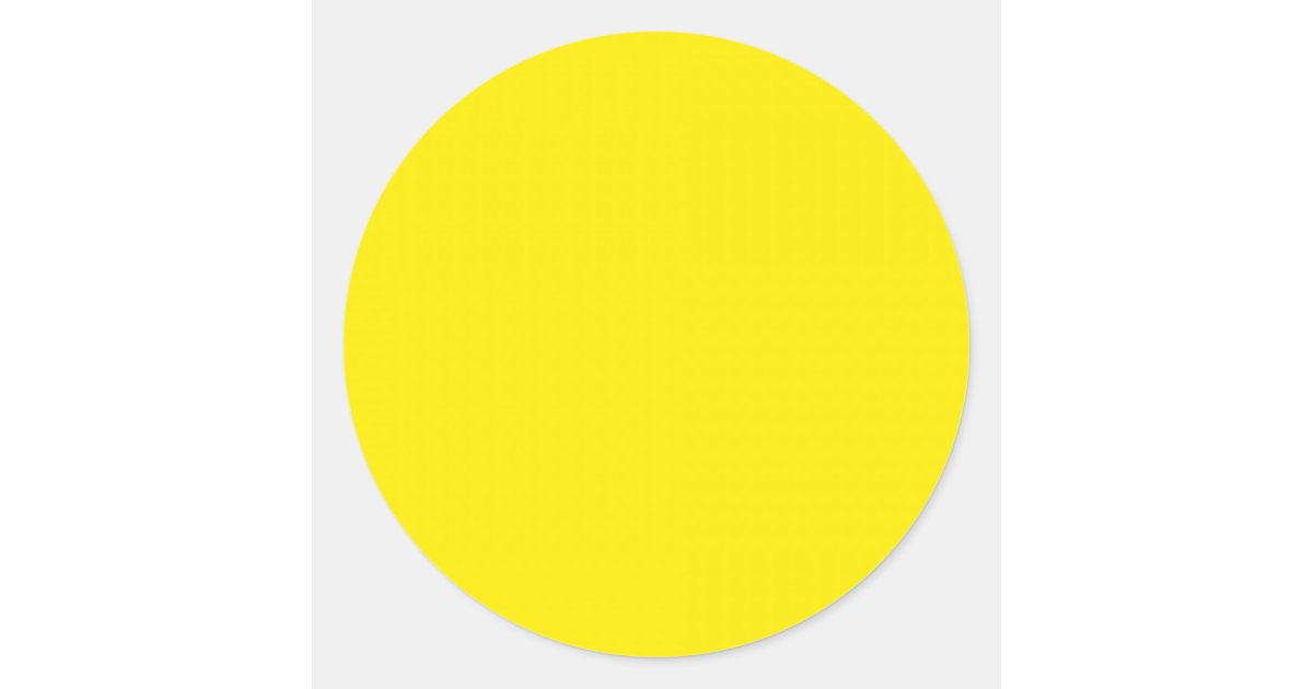 Primary Yellow Color Classic Round Sticker | Zazzle
