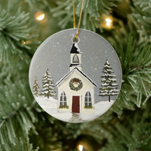 Primative Church Ornament