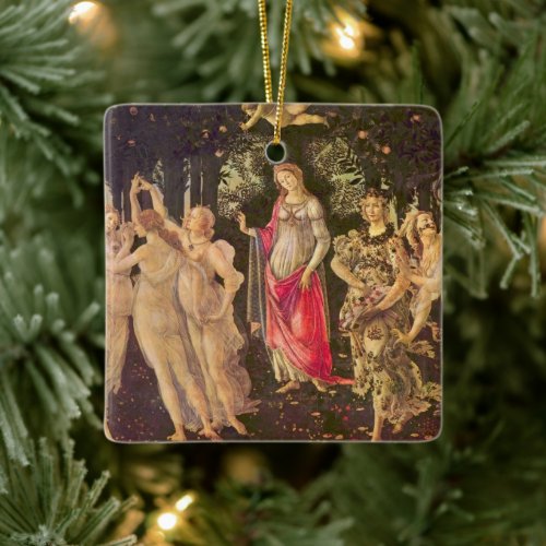 Primavera, Allegory of Spring by Sandro Botticelli Ceramic Ornament