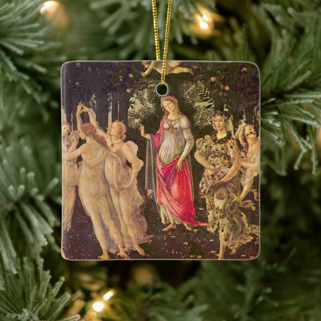 Primavera, Allegory of Spring by Sandro Botticelli Ceramic Ornament (Tree)