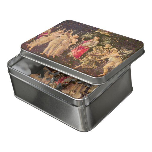 Primavera, Allegory of Spring by Sandro Botticelli Jigsaw Puzzle (Lid Open)