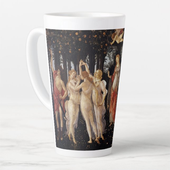 Primavera, Allegory of Spring by Sandro Botticelli Latte Mug (Left Angle)