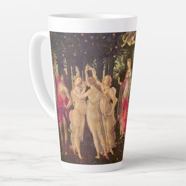 Primavera, Allegory of Spring by Sandro Botticelli Latte Mug (Left Angle)