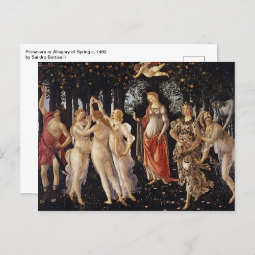 Primavera Allegory of Spring by Sandro Botticelli Postcard