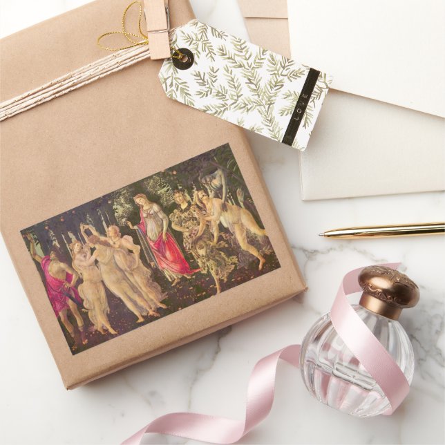 Primavera, Allegory of Spring by Sandro Botticelli Rectangular Sticker (Gifting)