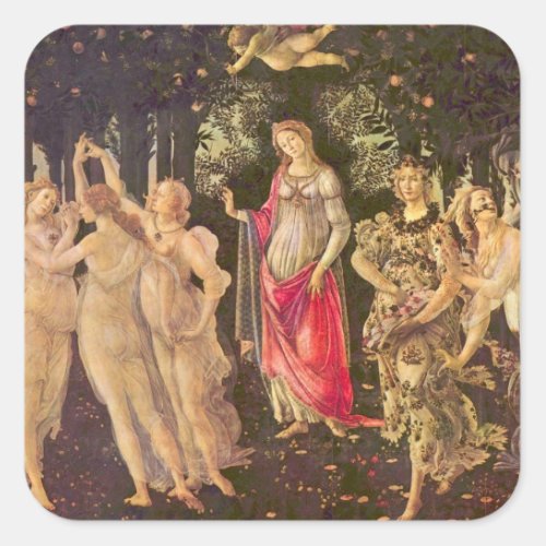 Primavera Allegory of Spring by Sandro Botticelli Square Sticker