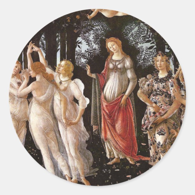Primavera, Botticelli Classic Round Sticker (Front)