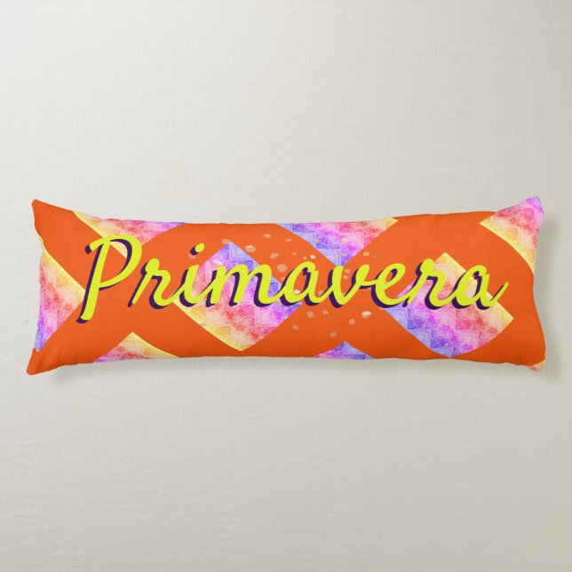 Primavera colorful yellow orange pink pattern body pillow (Front)