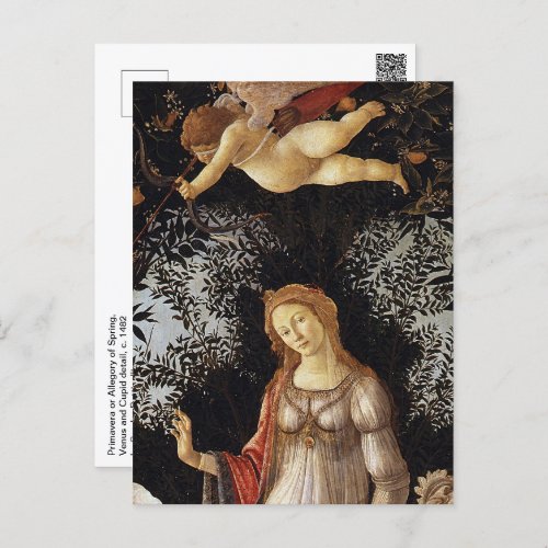 Primavera Cupid and Venus by Sandro Botticelli Postcard