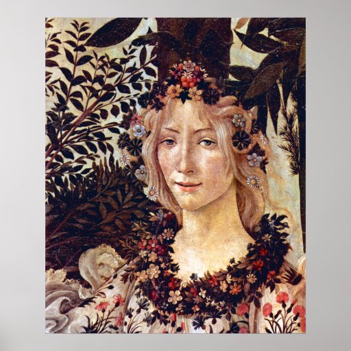 Primavera, detail Flora, Botticelli c. 1482 Poster | Zazzle