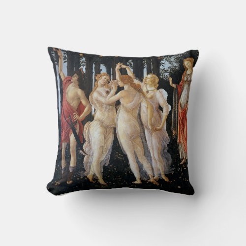 Primavera detail Sandro Botticelli 1482 Throw Pillow