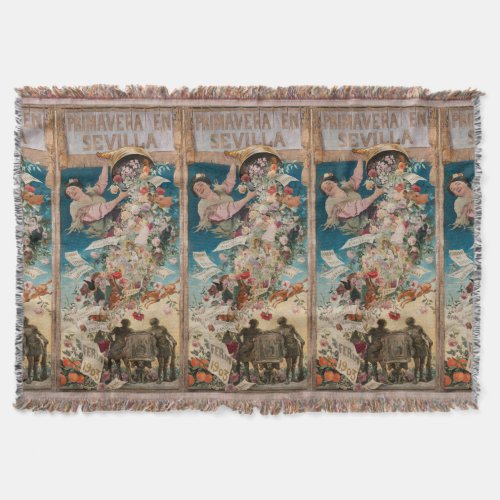 Primavera en Sevilla art throw blanket