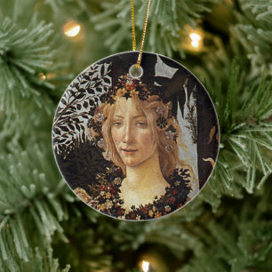 Primavera, Flora detail by Sandro Botticelli Ceramic Ornament