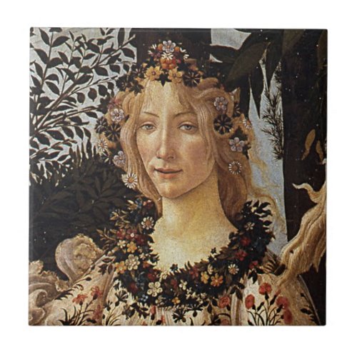 Primavera Flora detail by Sandro Botticelli Ceramic Tile