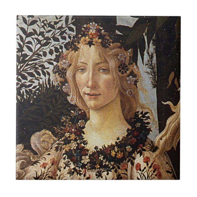 Primavera, Flora detail by Sandro Botticelli Ceramic Tile (Front)