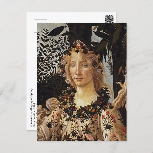 Primavera Flora detail by Sandro Botticelli Postcard