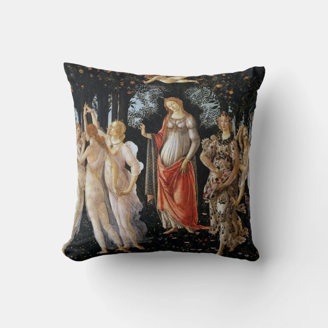 Primavera, Sandro Botticelli, 1482 Throw Pillow (Front)