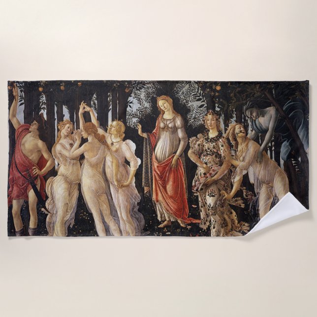 Primavera Sandro Botticelli Beach Towel (Front)