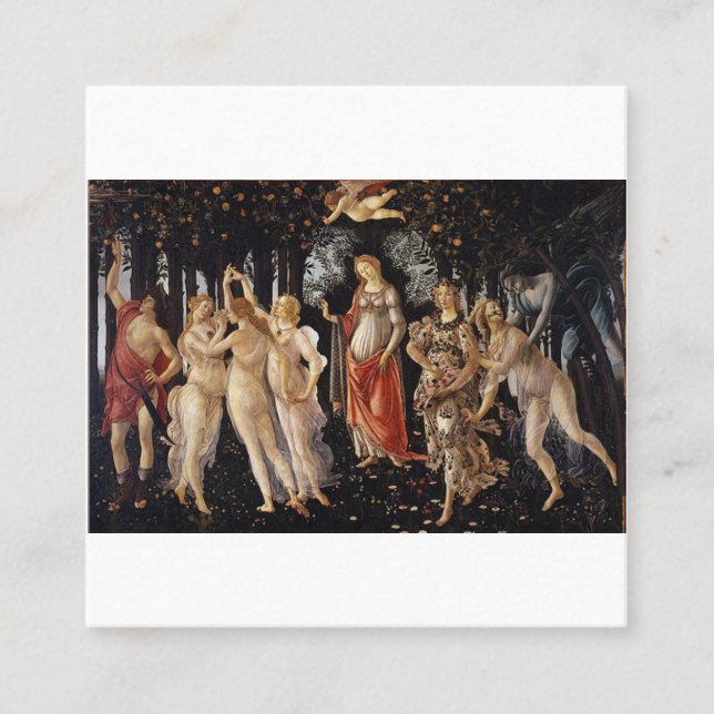 Primavera Sandro Botticelli Square Business Card (Front)