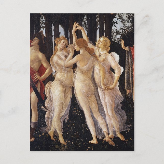 Primavera, Three Graces, by Sandro Botticelli Postcard (Front)