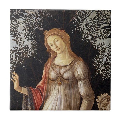 Primavera Venus detail by Sandro Botticelli Ceramic Tile
