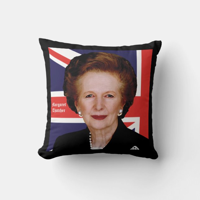 Prime Minister Margaret Thatcher - See Both Sides Throw Pillow (Front)