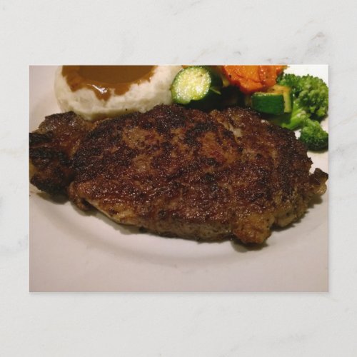 Prime Rib Steak Dinner Postcard