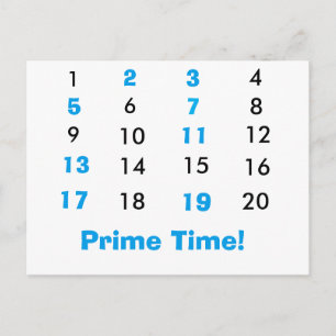Prime Time Maths Postcard