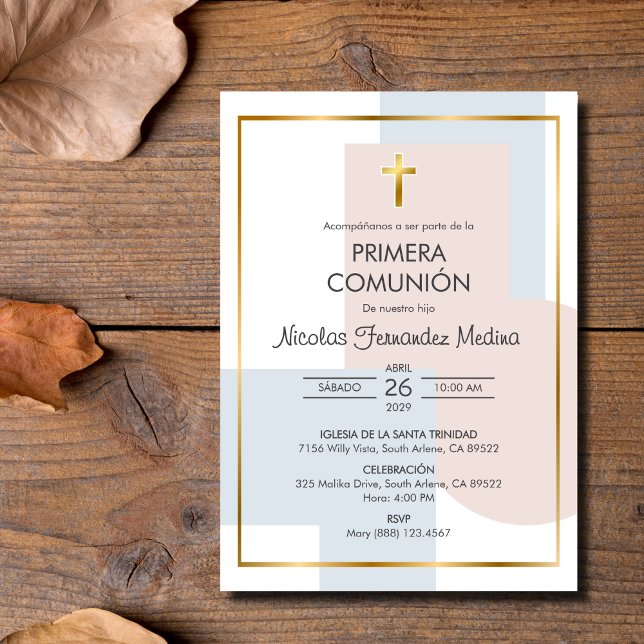 Primera Comunion Elegant Catholic First Communion Invitation (Creator Uploaded)