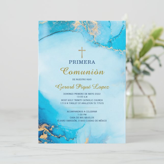 Primera comunion invitacion imprimible invitation (Standing Front)