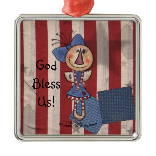 Primitive American Angel Metal Ornament