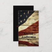 Primitive Americana Barn Wood American Flag Business Card (Front/Back)