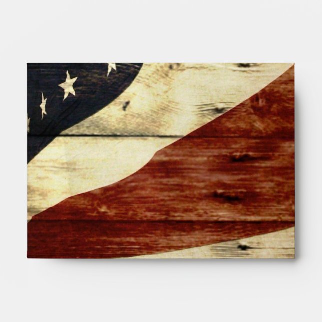 Primitive Americana Barn Wood American Flag Envelope (Front)