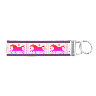 PRIMITIVE AMERICANA FOLK ART, HORSE SILHOUETTE WRIST KEYCHAIN