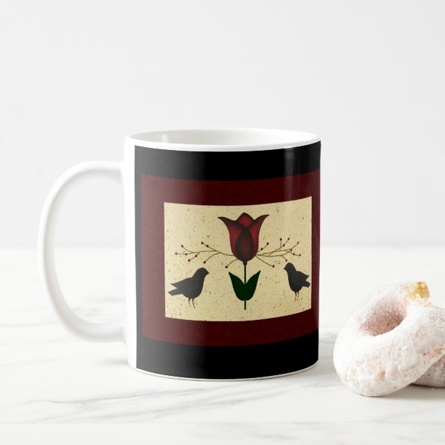 Primitive Art Mug (With Donut)